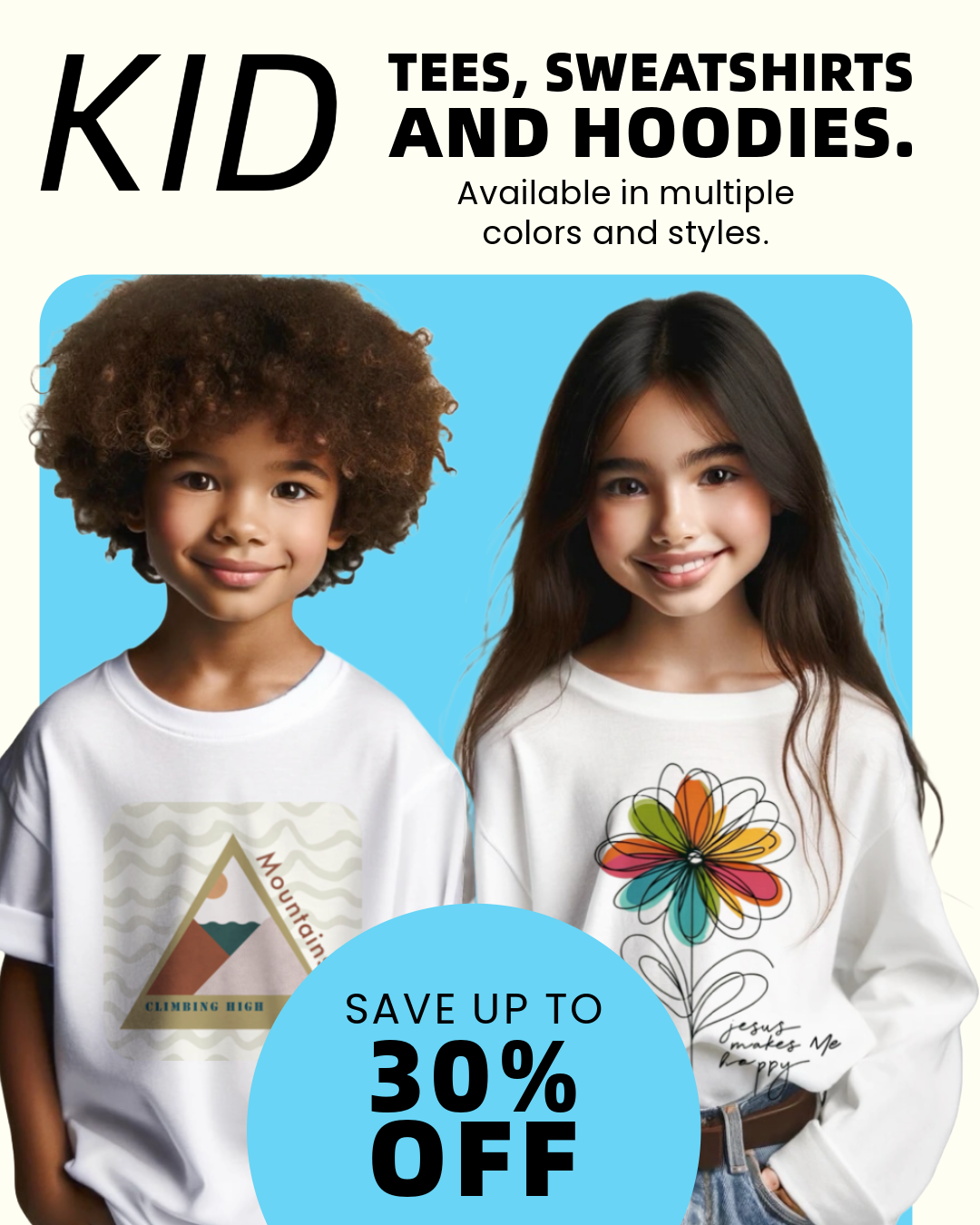 Kids Boys and Girls T-Shirts, Long Sleeves, Sweat Shirts.