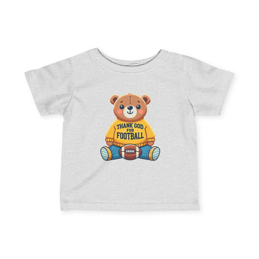 6M-24M  Football Bear Jersey Tee – ‘Thank God for Football’