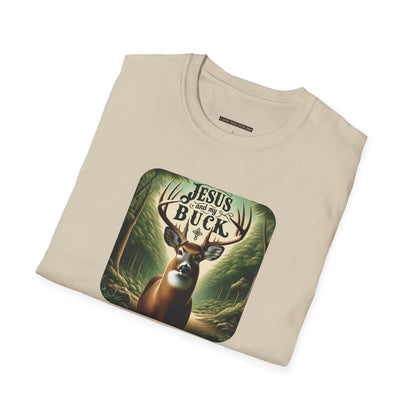 Deer Season Jesus and My Buck Mens Cotton Crewneck Tee - I Love Your Faith Co.