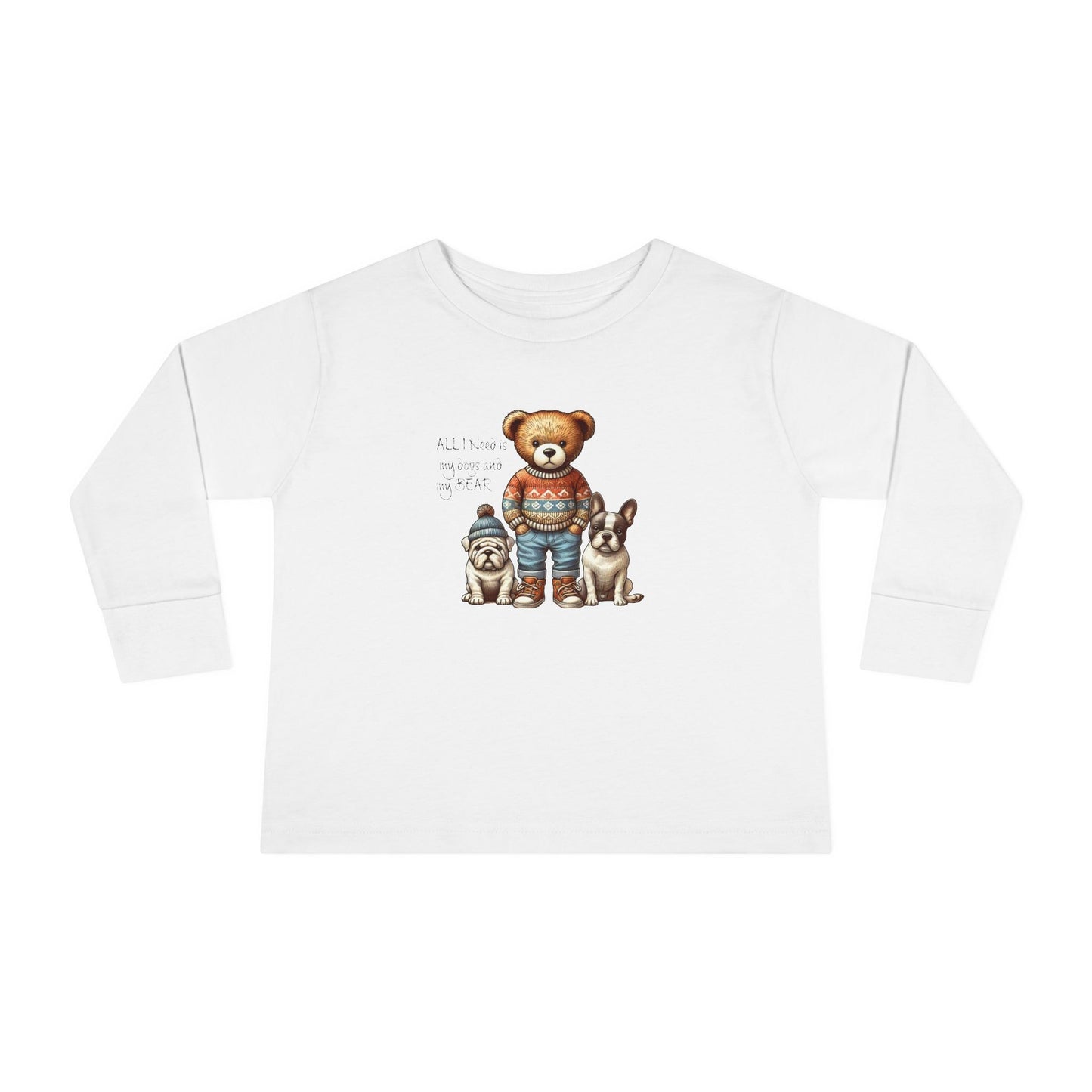 2T-6T Toddler Unisex Bear & Puppies Long Sleeve Tee