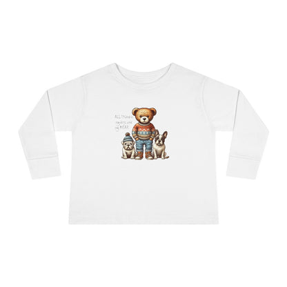 2T-6T Toddler Unisex Bear & Puppies Long Sleeve Tee