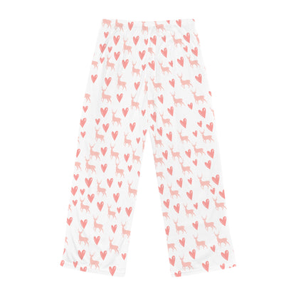 Women's Deer Hunt Pajama Pants – Cozy Lounge Pants with Deer and Heart Print