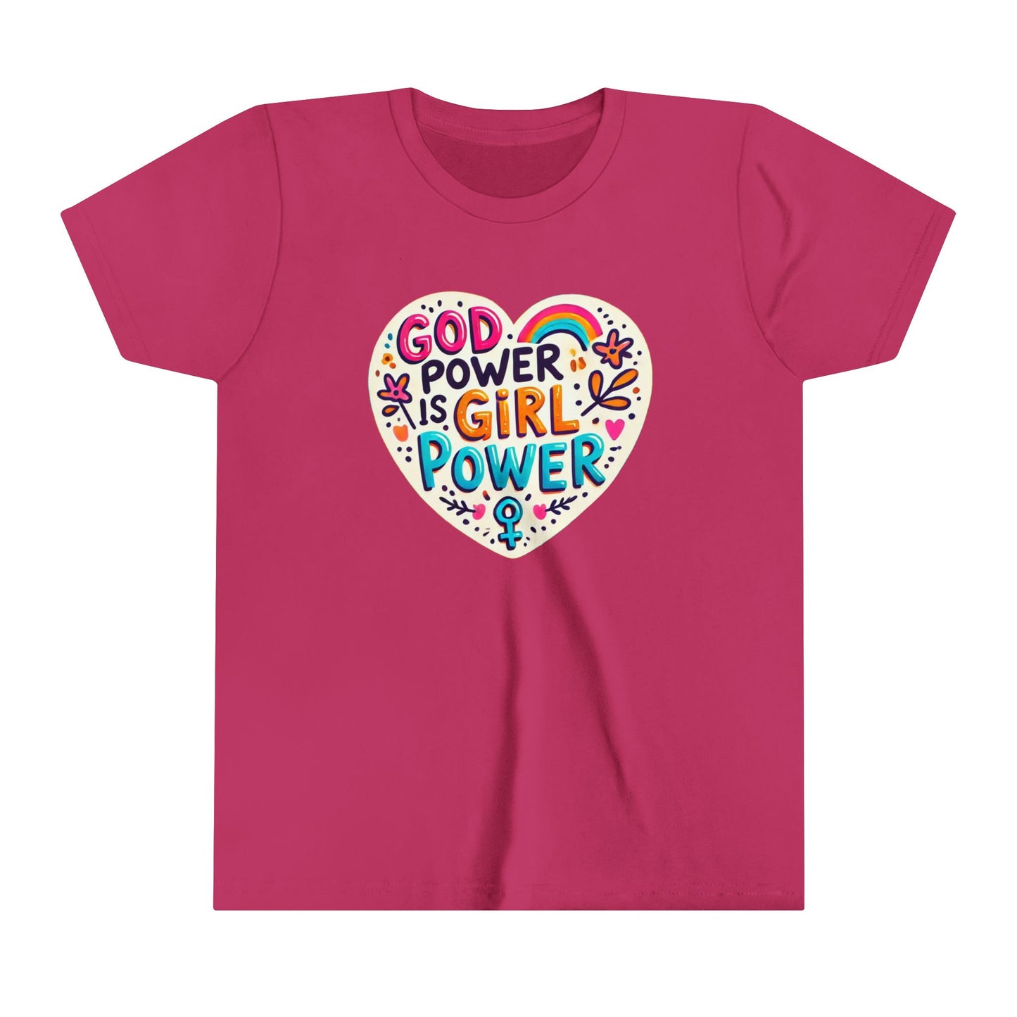 God Power is Girl Power Kids’ T-Shirt – Faith-Inspired Tee for Girls