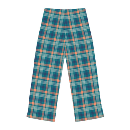 Women's Plaid Drawstring Pajama Pants, Blue Plaid - I Love Your Faith Co.