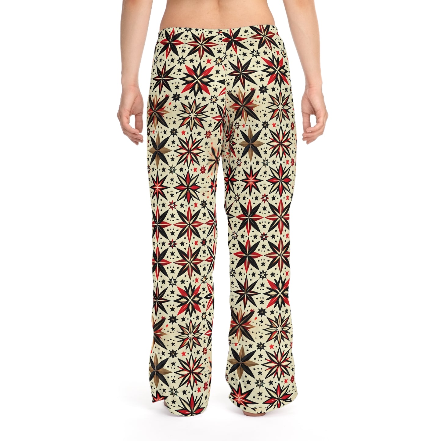 Women's Festive Star Pattern Women’s Pajama Pants – Comfortable Holiday Pajama Pants