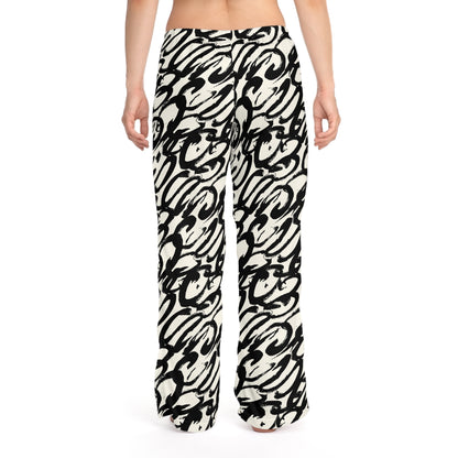 Women’s Black Paint Drawstring Pajama Pants - I Love Your Faith Co.