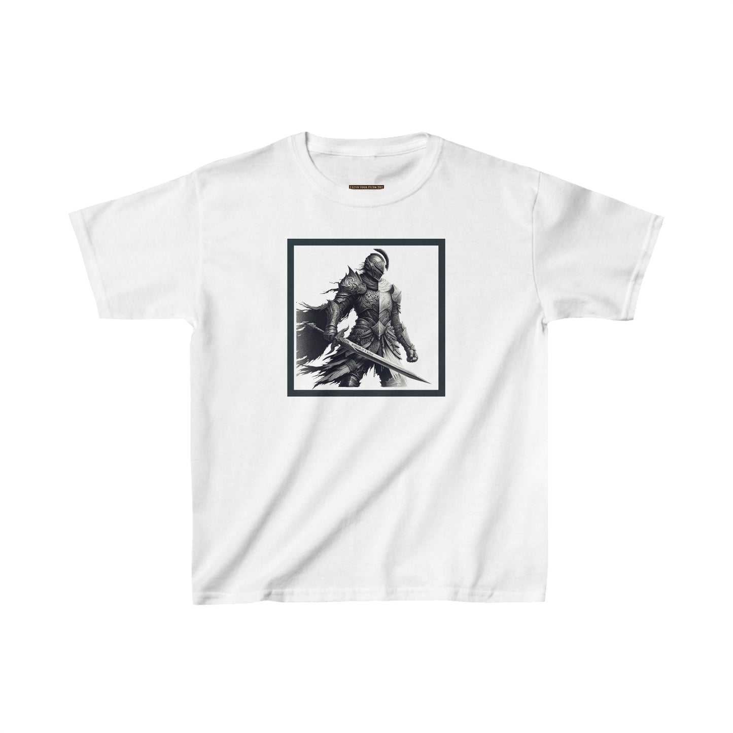 Warrior Boys Kids Cotton Tee- White - I Love Your Faith Co.