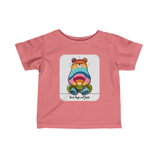 Infant-Toddler Bear Hugs and Jesus, Jersey Tee - I Love Your Faith Co.