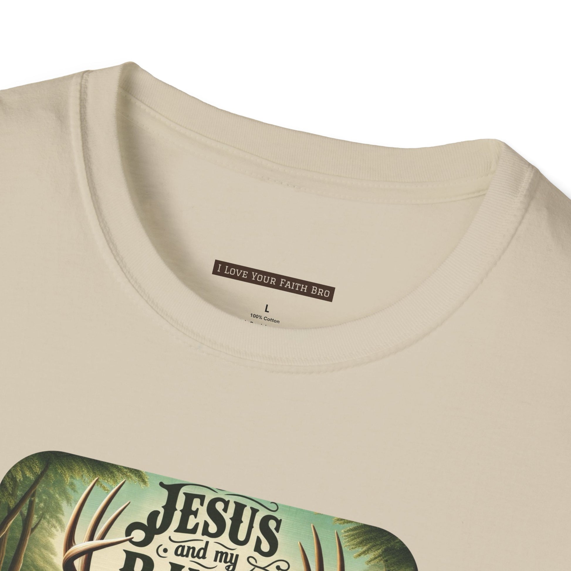 Deer Season Jesus and My Buck Mens Cotton Crewneck Tee - I Love Your Faith Co.