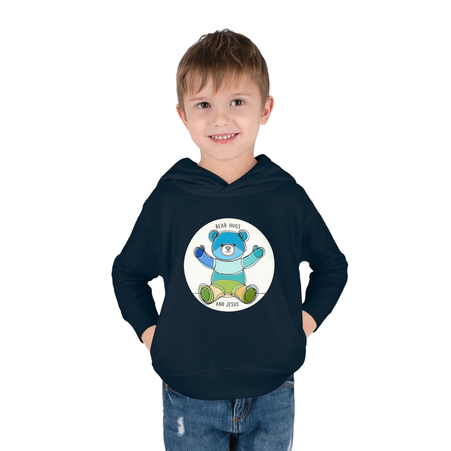 2T-6T Toddler Toddler ‘Bear Hugs and Jesus’ Hoodie – Cozy Christian Pullover