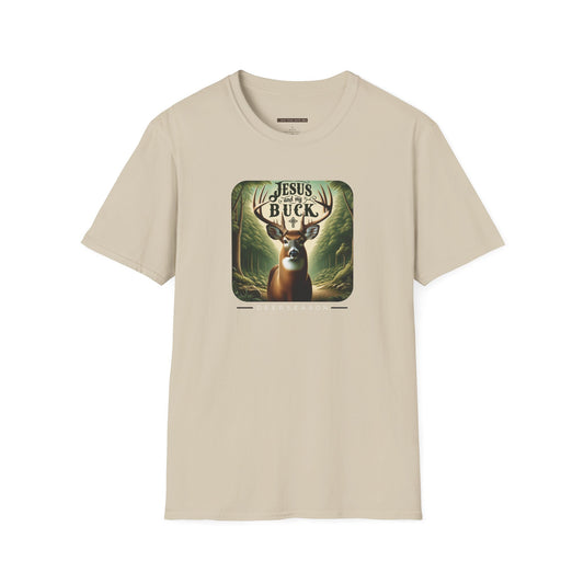 Deer Season Jesus and My Buck Mens Cotton Crewneck Tee - I Love Your Faith Co.