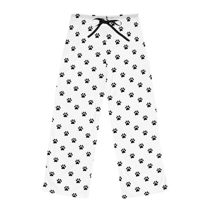 Dog Paw Print Pajama Pants with Drawstring -Cozy Lounge Pants For Dog Lovers