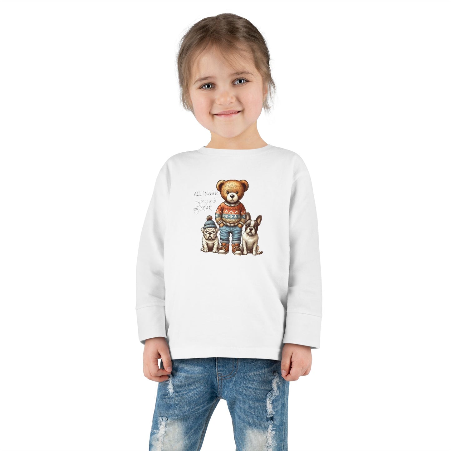 2T-6T Toddler Unisex Bear & Puppies Long Sleeve Tee