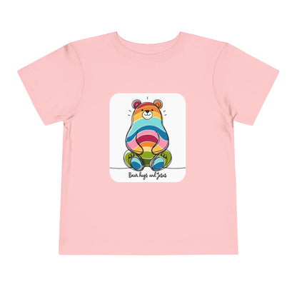 2T-6T Toddler Bear Hugs and Jesus, Jersey Tee