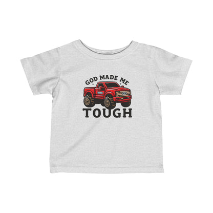 Infant-Toddler God Made Me Tough,  Jersey Tee - I Love Your Faith Co.