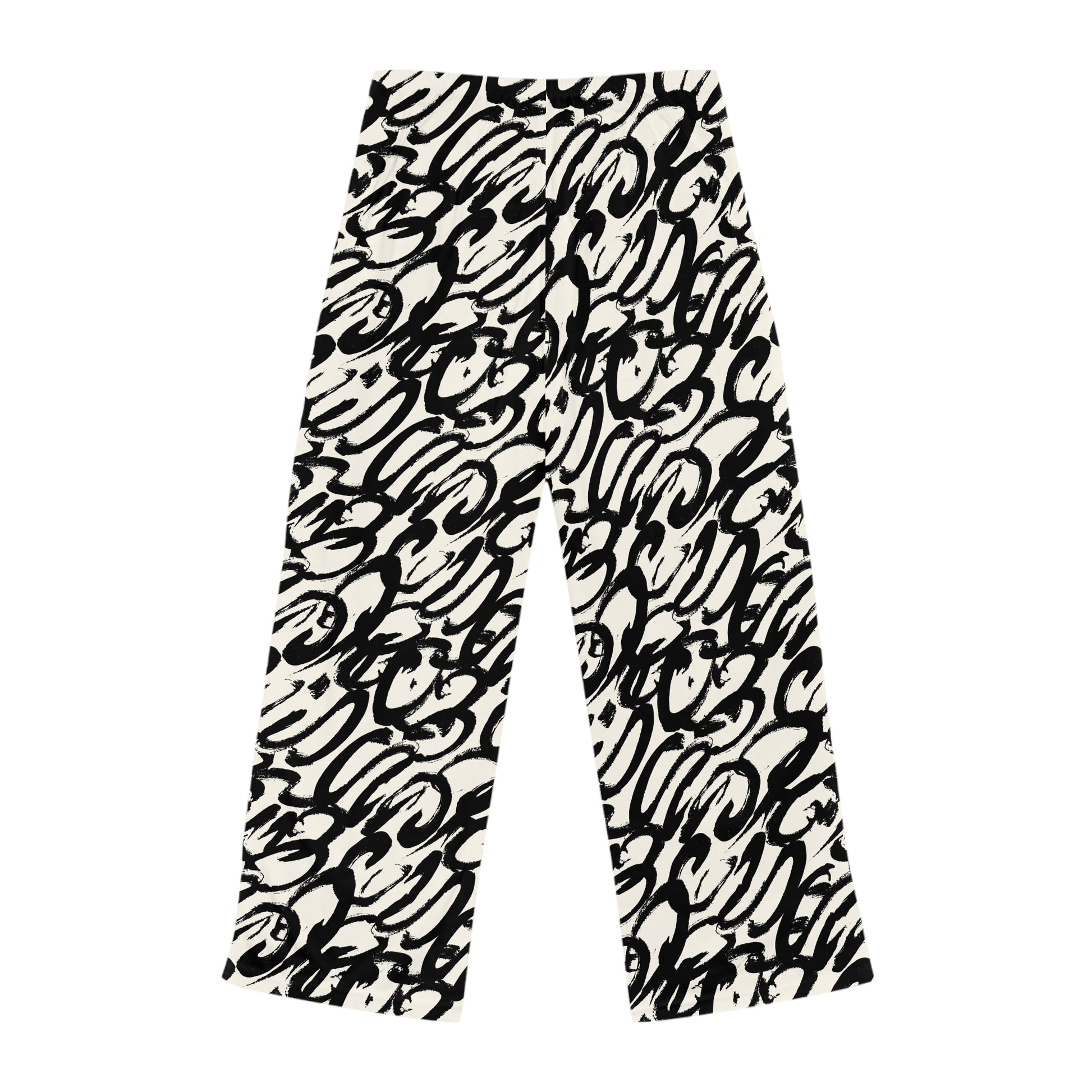 Women’s Black Paint Drawstring Pajama Pants - I Love Your Faith Co.