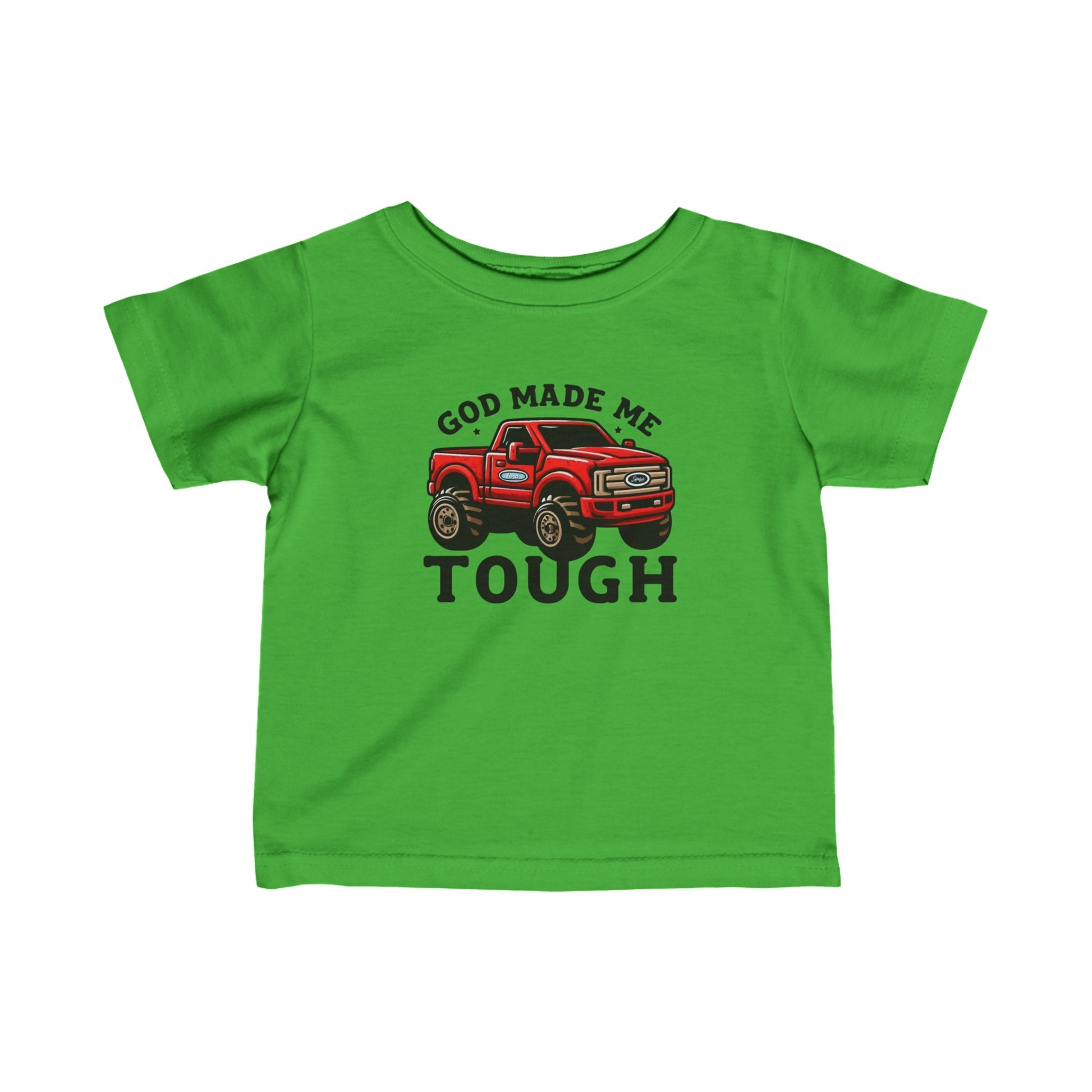 Infant-Toddler God Made Me Tough,  Jersey Tee - I Love Your Faith Co.