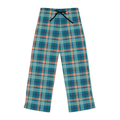 Women's Plaid Drawstring Pajama Pants, Blue Plaid - I Love Your Faith Co.