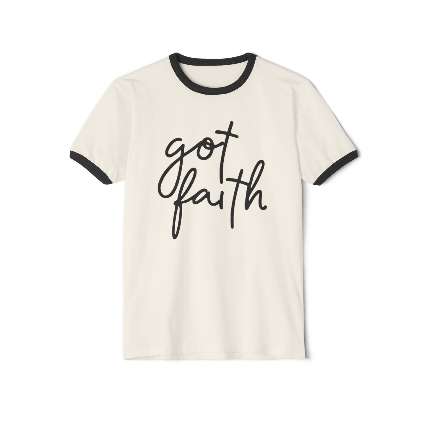 Women’s Got Faith Ringer T-Shirt – Minimalist Christian Graphic Tee