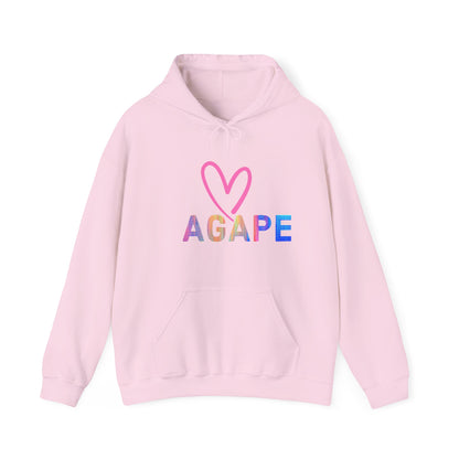 Agape Love Hoodie – Cozy Faith-Inspired Pullover with Heart Design