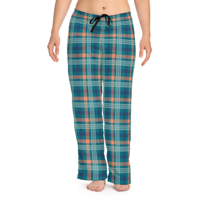 Women's Plaid Drawstring Pajama Pants, Blue Plaid - I Love Your Faith Co.