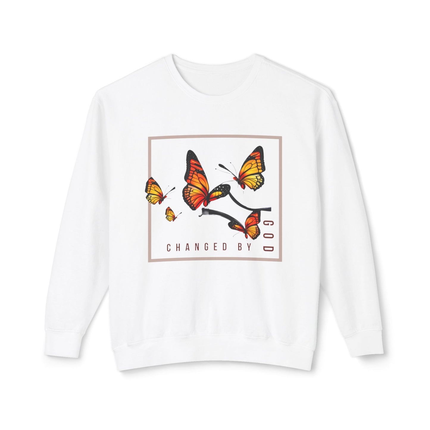 Changed by God Butterfly Sweatshirt – Faith-Inspired Transformation Crewneck Sweatshirt