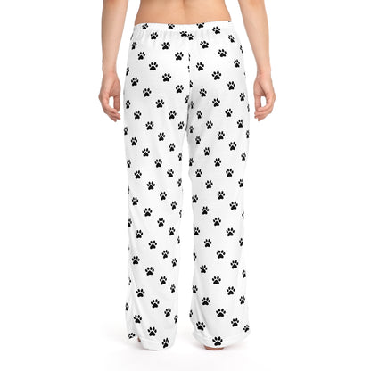 Dog Paw Print Pajama Pants with Drawstring -Cozy Lounge Pants For Dog Lovers