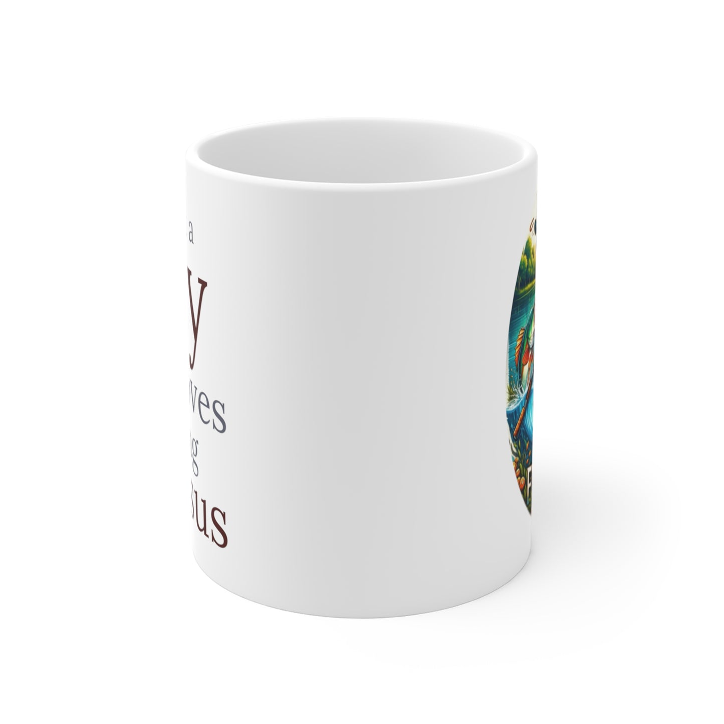 Just a Guy Jesus and Bass Coffee Mug 11oz - I Love Your Faith Co.