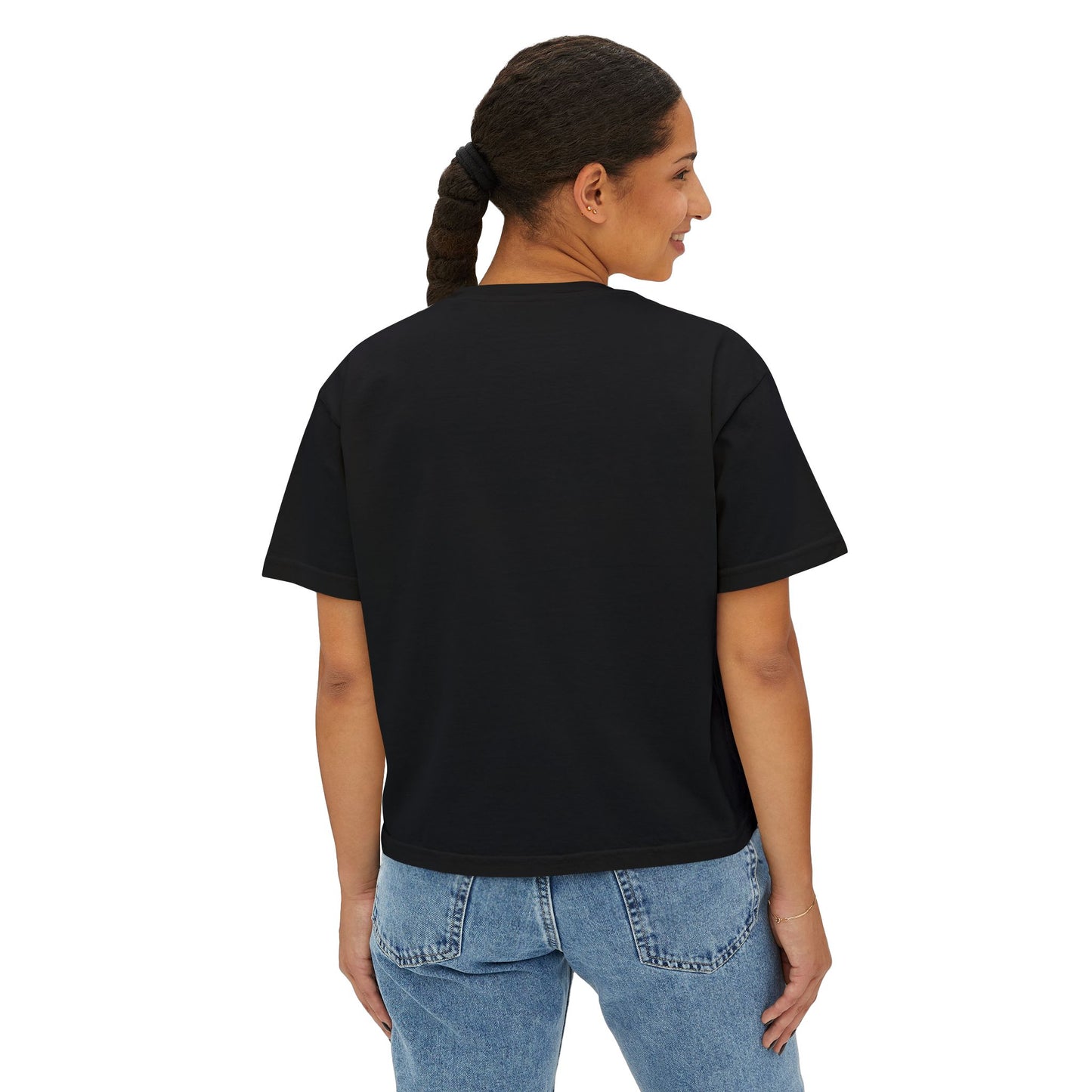 Women’s ‘Goodbye Past, Look Forward Future’ Boxy Tee – Inspirational Crop Top