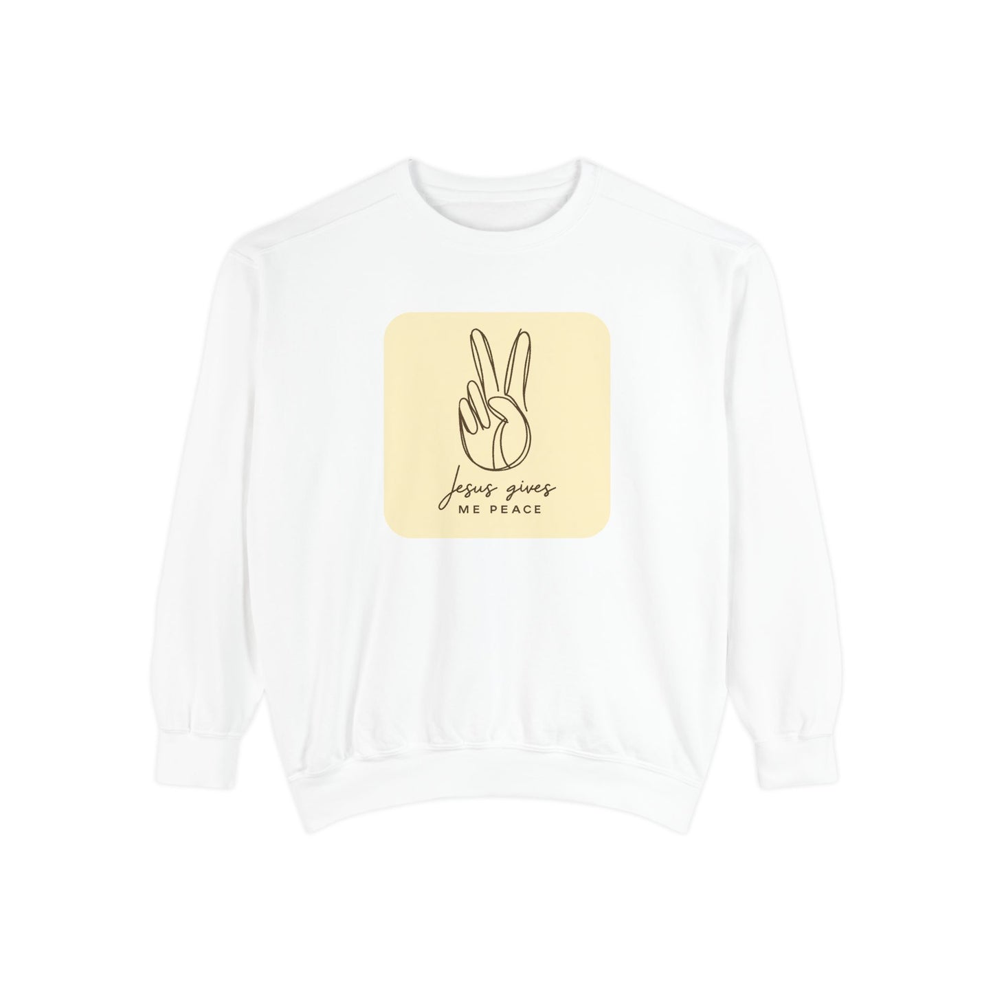 Unisex Premium Jesus Gives Me Peace Sweatshirt – Inspirational Peace Sign