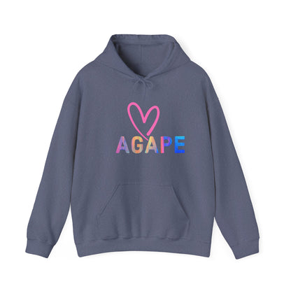 Agape Love Hoodie – Cozy Faith-Inspired Pullover with Heart Design