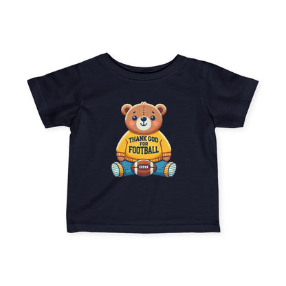 6M-24M  Football Bear Jersey Tee – ‘Thank God for Football’