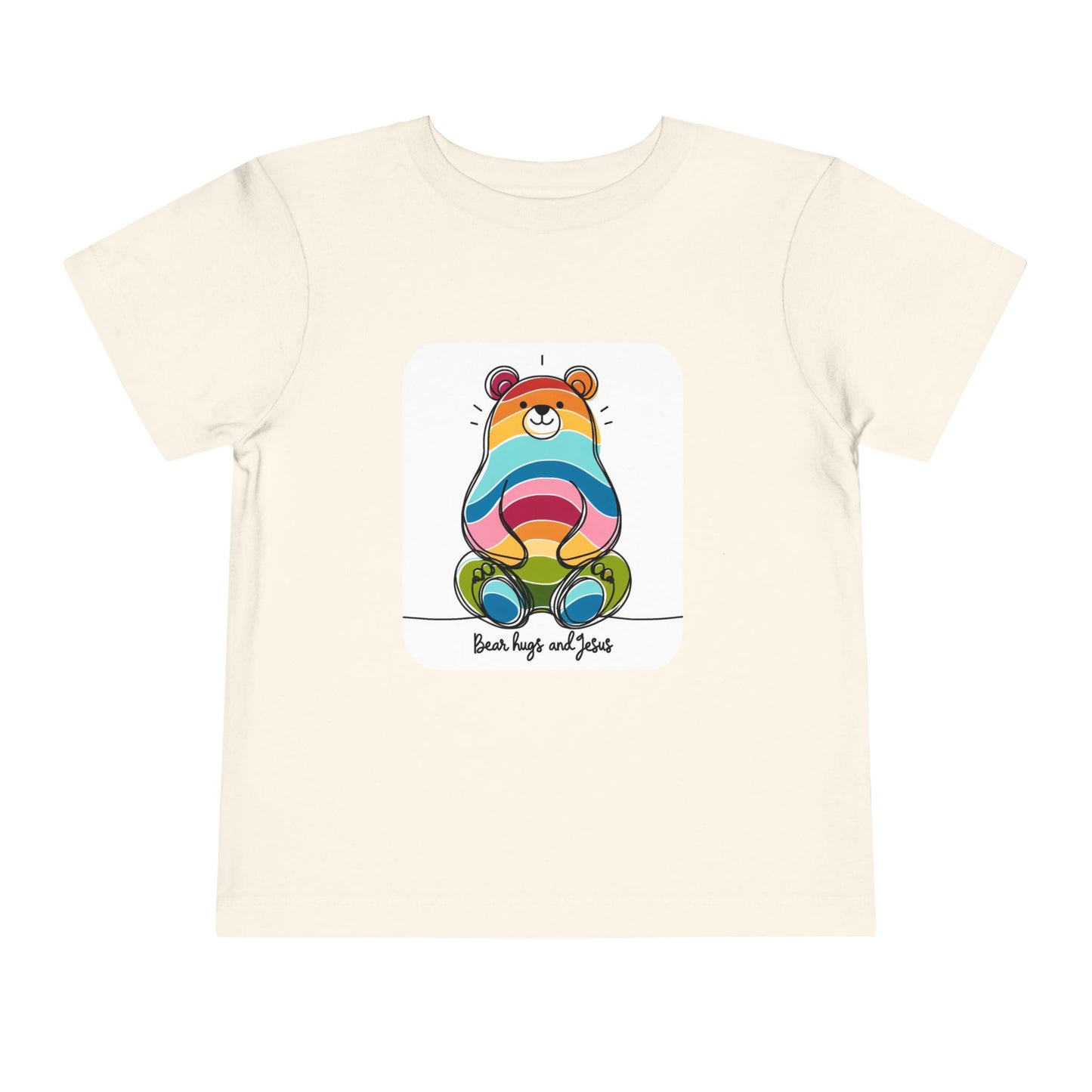 2T-6T Toddler Bear Hugs and Jesus, Jersey Tee