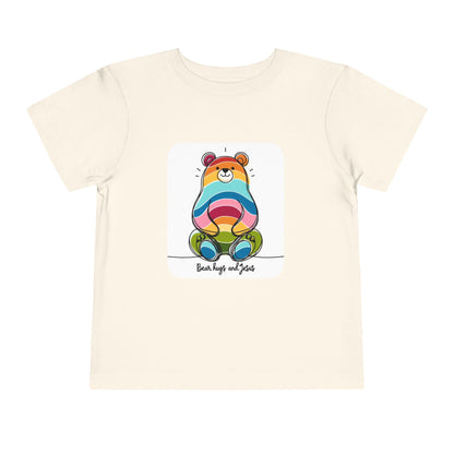 2T-6T Toddler Bear Hugs and Jesus, Jersey Tee