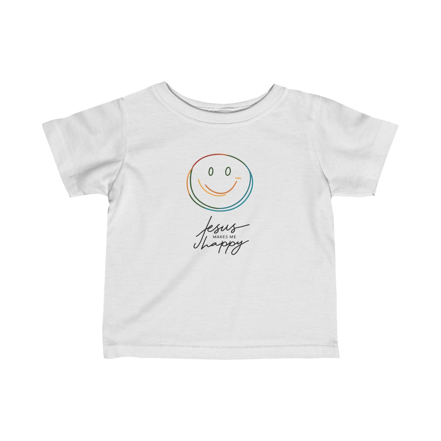 Infant-Toddler Jesus Makes Me Happy Jersey Tee - I Love Your Faith Co.