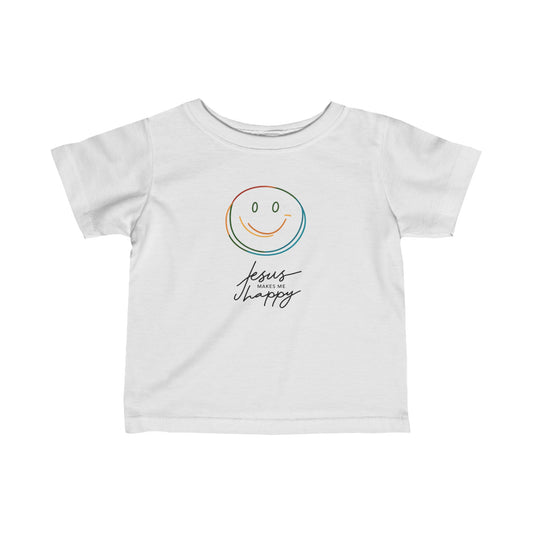 Infant-Toddler Jesus Makes Me Happy Jersey Tee - I Love Your Faith Co.