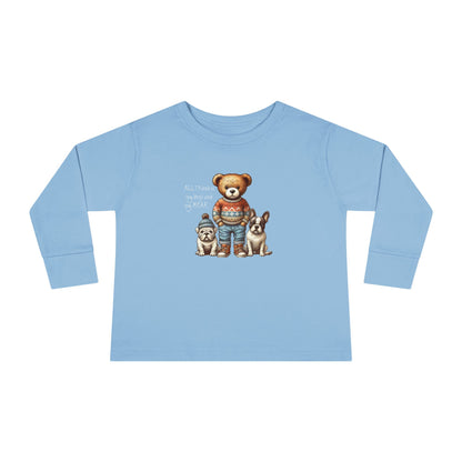 2T-6T Toddler Unisex Bear & Puppies Long Sleeve Tee