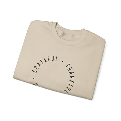 Unisex Grateful, Thankful, Blessed Sweatshirt – Inspirational Comfort Crewneck Sweatshirt