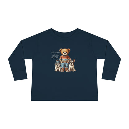 2T-6T Toddler Unisex Bear & Puppies Long Sleeve Tee