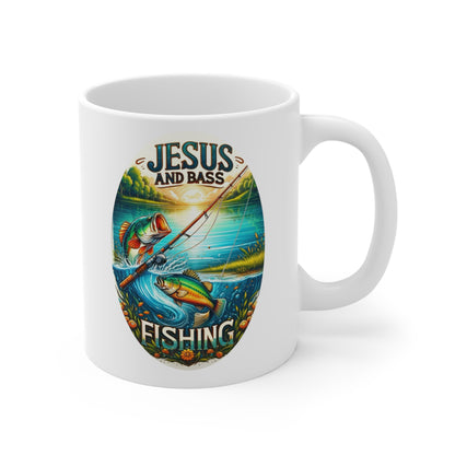 Just a Guy Jesus and Bass Coffee Mug 11oz - I Love Your Faith Co.