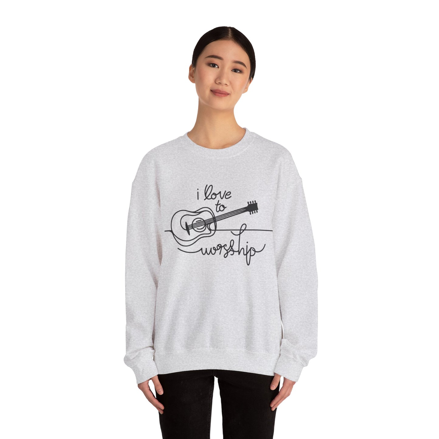 Love to Worship Women's Sweat Shirt- Ash Color