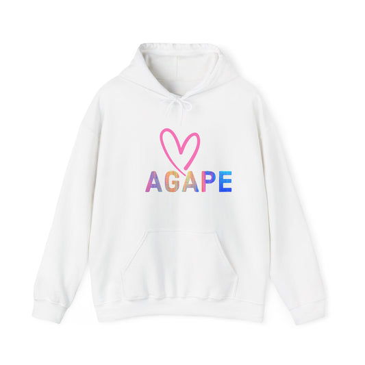 Agape Love Hoodie – Cozy Faith-Inspired Pullover with Heart Design