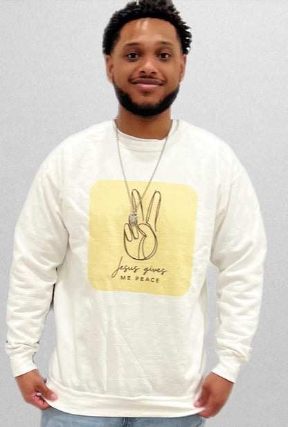 Unisex Premium Jesus Gives Me Peace Sweatshirt – Inspirational Peace Sign