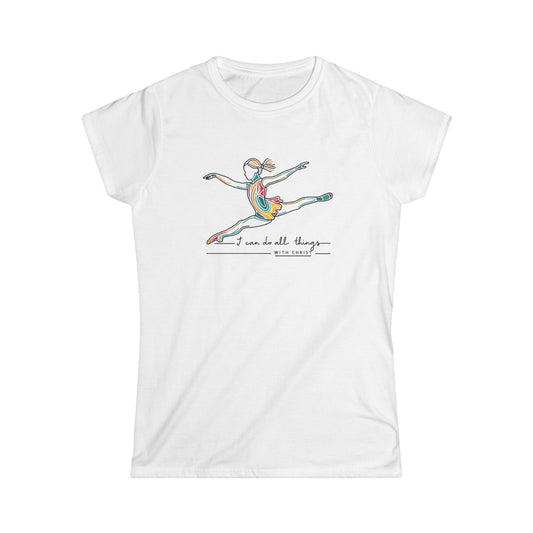 Dance, I Can Do I Things With Christ, Teen Girls Short Sleeves Tee, - I Love Your Faith Co.