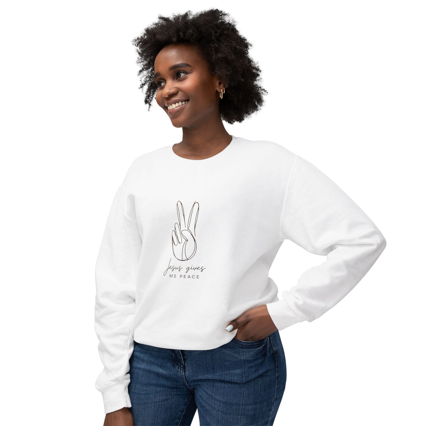 Unisex Jesus Gives Me Peace Sweatshirt – Inspirational Peace Sign