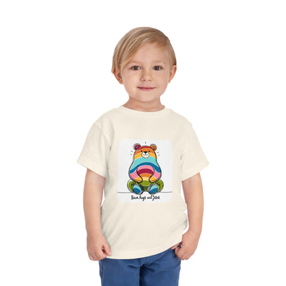 2T-6T Toddler Bear Hugs and Jesus, Jersey Tee