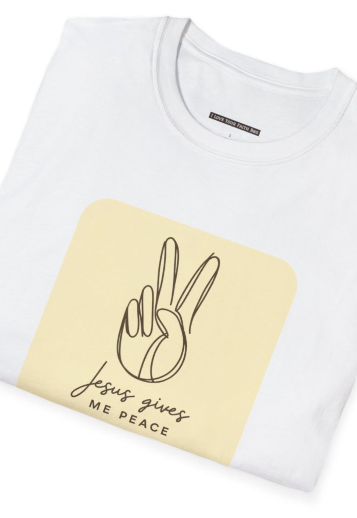 Jesus Gives Me Peace, Men Crew neck Cotton Softstyle T-Shirt-White - I Love Your Faith Co.