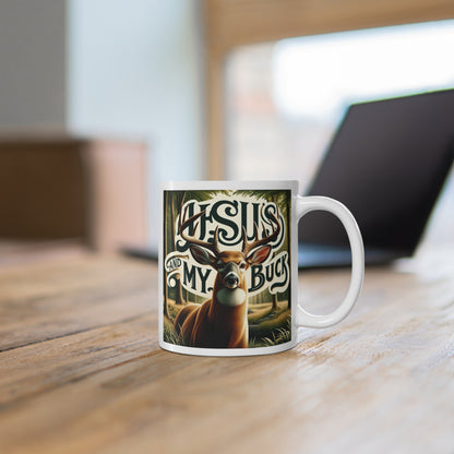 The Real Men Love Jesus and Hunting Mug 11oz - I Love Your Faith Co.