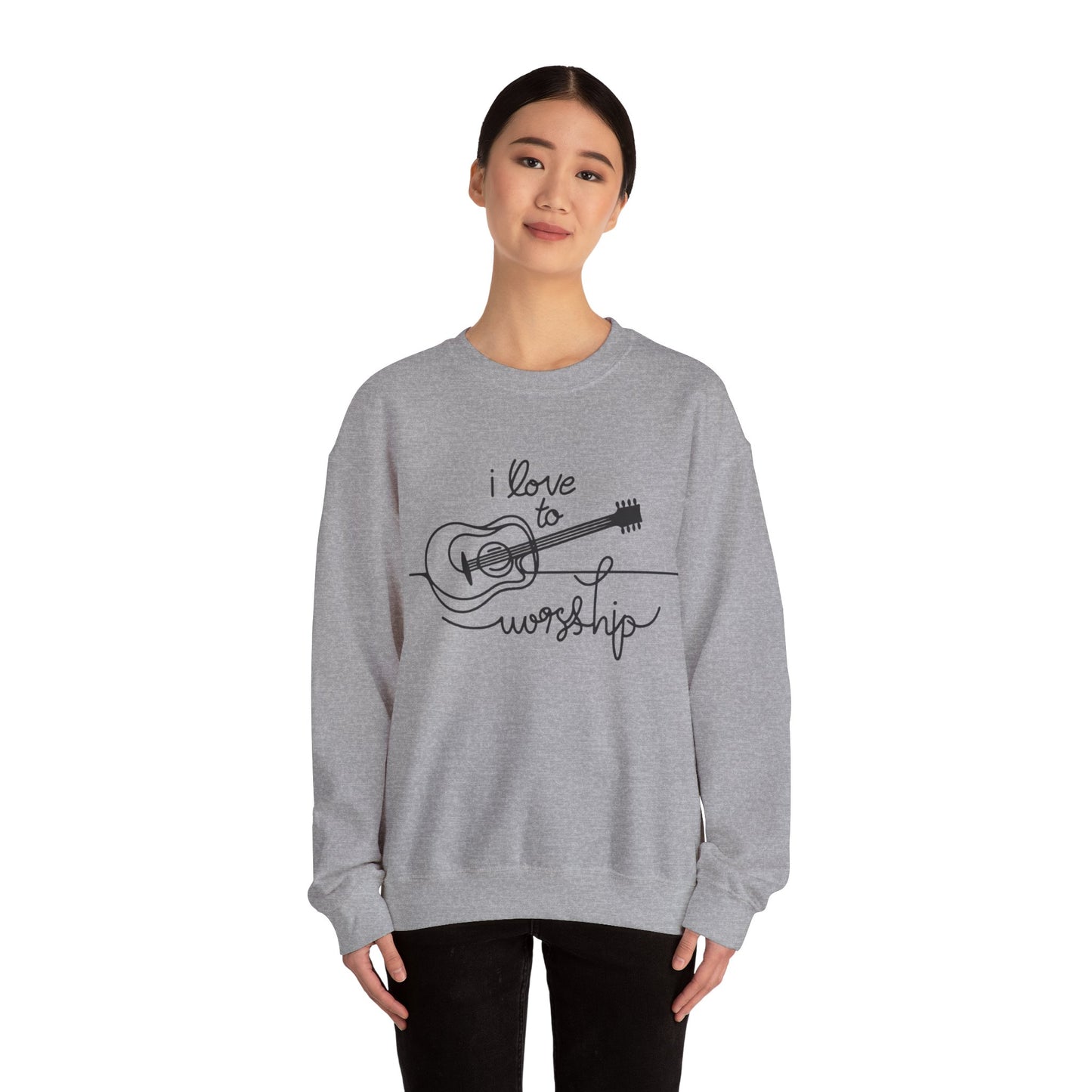 Love to Worship Women's Sweat Shirt- Ash Color