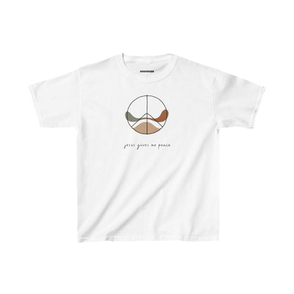 Jesus Gives Me Peace Boys Cotton Tee- White